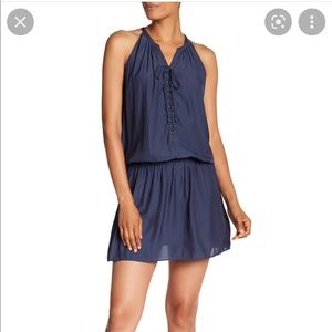 RAMY BROOK Allie Sleeveless lace-up mini dress NAVY